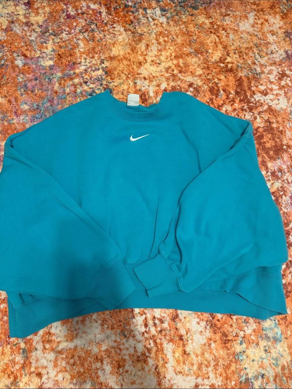 Nike Teal Crew Sweatshirt with White Swoosh